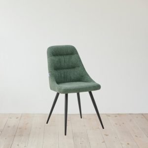 Sedia imbottita Cascade in tessuto colore verde set 2 pezzi