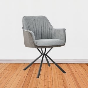 Sedia imbottita Comet con retro elephant e seduta grigia set 2 pezzi