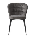 Sedia imbottita Klontar in tessuto grigio set 4 pezzi