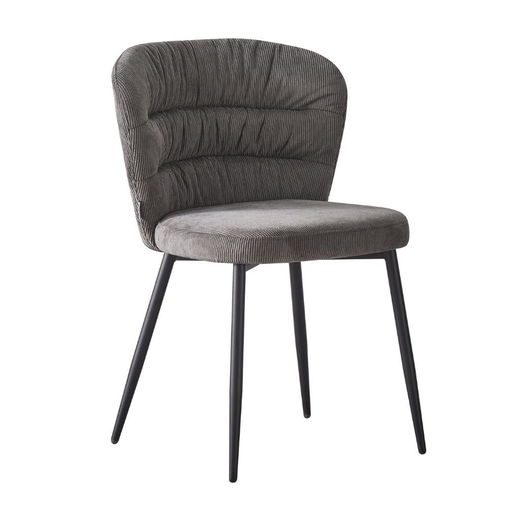 Sedia imbottita Klontar in tessuto grigio set 4 pezzi