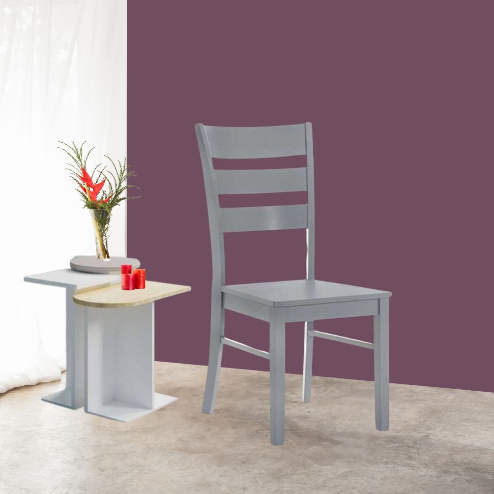 Sedia in legno Lisa colore grigio H 99x46x54.5 cm. set 2 pezzi