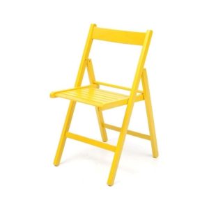 Sedia pieghevole Penelope in legno giallo set 4 pezzi