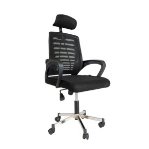 Sedia ufficio tessuto microforato nera Kizi