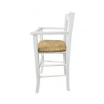 Sediolone bimbo 708 legno bianco e seduta paglia