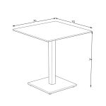 Set 2 tavoli Elora 70x70 con piano in ceramica effetto marmo grigio e gambe nere