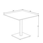 Set 2 tavoli Elora 80x80 con piano in ceramica effetto marmo bianco calacatta e gambe nere