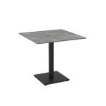 Set 2 tavoli Elora 80x80 con piano in ceramica effetto marmo grigio e gambe nere