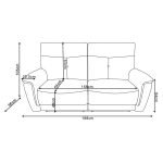 Set divani Elysio 2 e 3 posti e poltrona con recliner elettrici in tessuto G093 sabbia