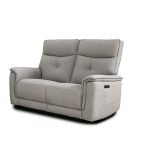 Set divani Elysio 2 e 3 posti e poltrona con recliner elettrici in tessuto G268 grigio