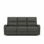 Set divani Potter 2 e 3 posti e poltrona recliner manuali in tessuto Mia 103-27 grigio scuro