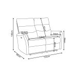 Set divani Softwave 2 e 3 posti e poltrona con recliner elettrici in tessuto G268 grigio