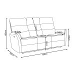 Set divani Softwave 2 e 3 posti e poltrona con recliner elettrici in tessuto G270 Camel