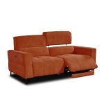 Set divani recliner Luxora 2 e 3 posti elettrici in tessuto E006 aragosta