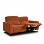 Set divani recliner Luxora 2 e 3 posti elettrici in tessuto E006 aragosta