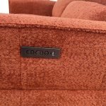 Set divani recliner Luxora 2 e 3 posti elettrici in tessuto E006 aragosta
