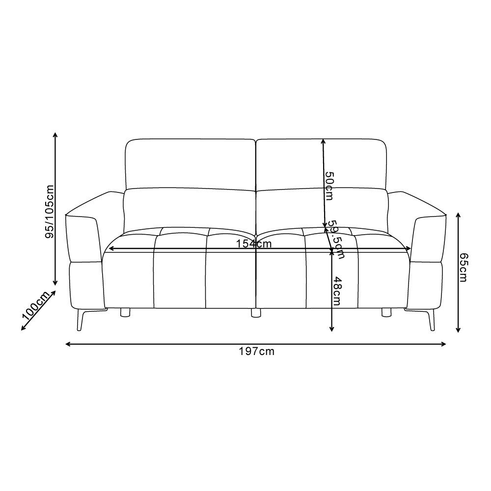 Set divani recliner Luxora 2 e 3 posti elettrici in tessuto E006 aragosta