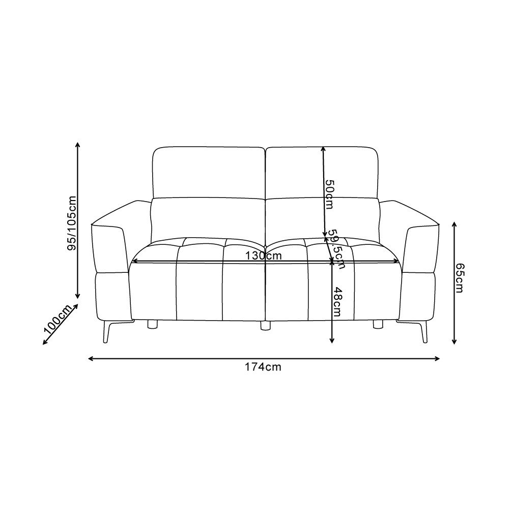 Set divani recliner Luxora 2 e 3 posti elettrici in tessuto E006 aragosta