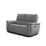 Set divani recliner Velveta 2 e 3 posti elettrici in tessuto L008 grigio