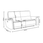 Set divani recliner Velveta 2 e 3 posti elettrici in tessuto L008 grigio
