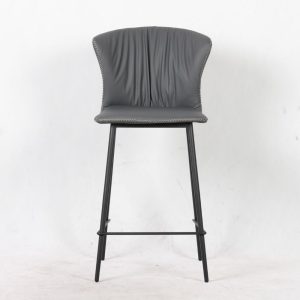 Sgabello Core colore antracite con gambe in metallo nero