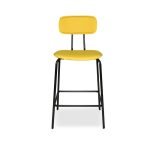 Sgabello Glami in pvc effetto cuoio giallo con struttura in metallo nera