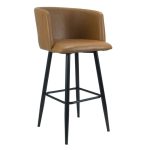 Sgabello Limin in ecopelle tortora con gambe nere opache