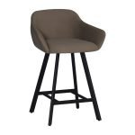 Sgabello Mey in tessuto Anka 06 tortora con gambe in metallo nere