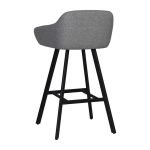 Sgabello Mey in tessuto Nordic 16 grigio cenere con gambe in metallo nere