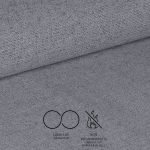 Sgabello Mey in tessuto Nordic 16 grigio cenere con gambe in metallo nere