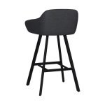 Sgabello Mey in tessuto Nordic 18 grigio scuro con gambe in metallo nere
