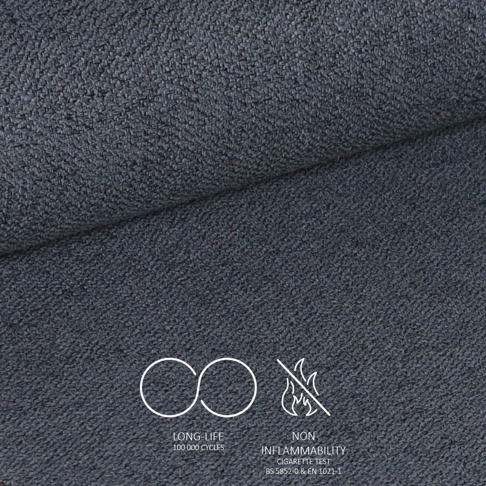 Sgabello Mey in tessuto Nordic 18 grigio scuro con gambe in metallo nere