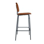 Sgabello Ross in ecopelle color mattone con gambe nere