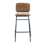 Sgabello Ross in tessuto color ruggine con gambe nere