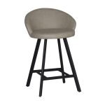 Sgabello Saki in nabuk Uras 02 tortora con gambe nere