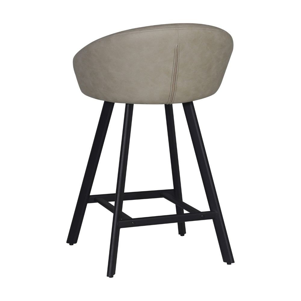 Sgabello Saki in nabuk Uras 02 tortora con gambe nere