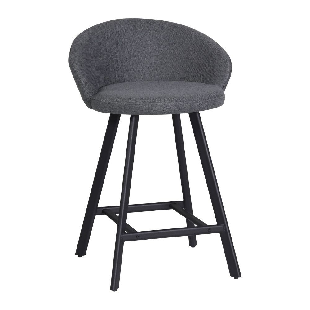 Sgabello Saki in tessuto Nordic 15 grigio con gambe nere