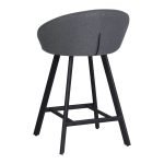 Sgabello Saki in tessuto Nordic 15 grigio con gambe nere