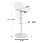 Sgabello regolabile Rand completamente bianco