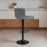 Sgabello regolabile Snas grigio scuro con piede nero