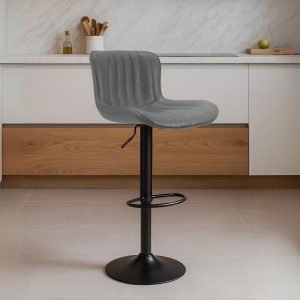 Sgabello regolabile Snas grigio scuro con piede nero