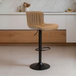 Sgabello regolabile Snas tortora con piede nero