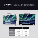 Sony Smart TV 55 Pollici 4K Ultra HD Display OLED Sistema Android TV Bravia Classe F colore Nero - K55XR8M25B.CEI