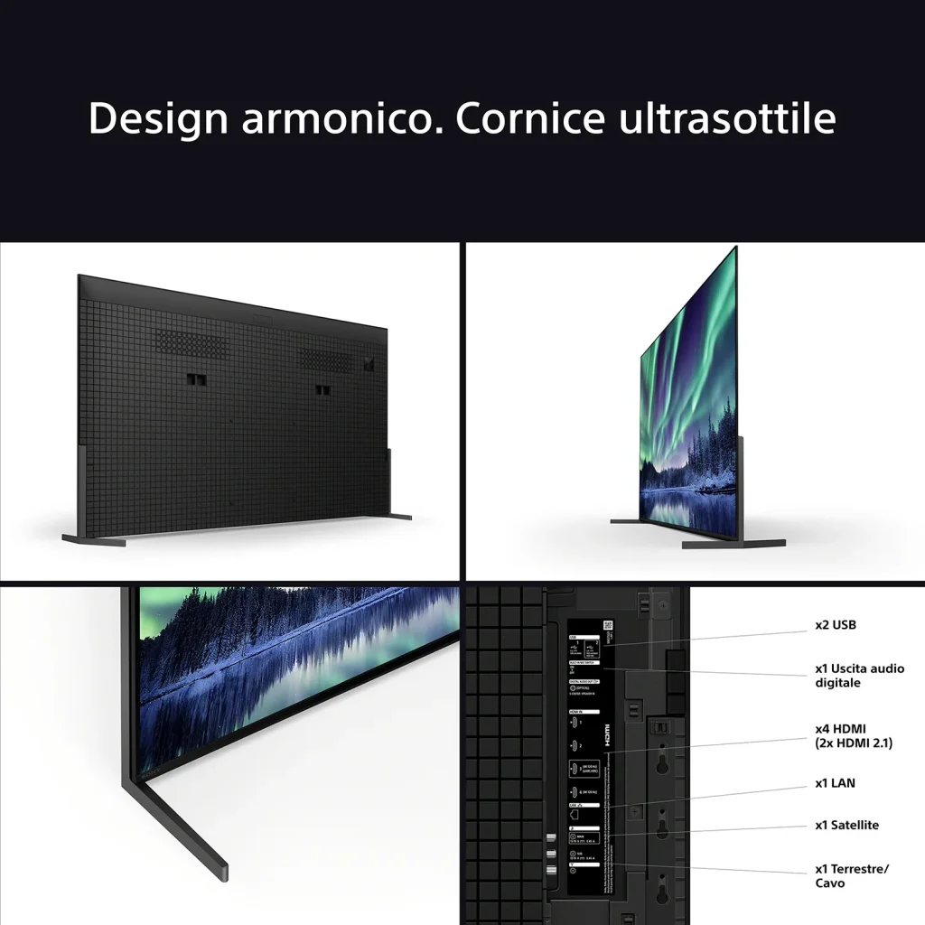 Sony Smart TV 55 Pollici 4K Ultra HD Display OLED Sistema Android TV Bravia Classe F colore Nero - K55XR8M25B.CEI