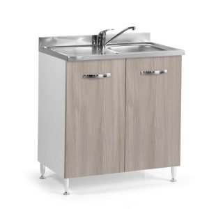 Sottolavello 80x50x85H cm con due ante olmo lavello incluso