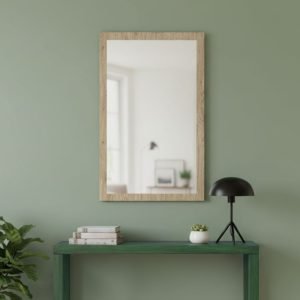 Specchiera America in legno noce con specchio in rilievo L 60 x H 105 cm.