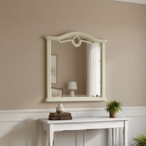 Specchiera Cerchio con cornice in legno con motivo ovale L 85 x H 95.5 cm colore beige