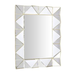 Specchio da parete con cornice specchiata e bordino oro Specchio3