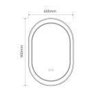 Specchio smart ovale YJ-2004ORO con cornice oro in acciaio inox satinato 90x60 cm.