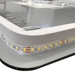 Specchio smart ovale YJ-2004ORO con cornice oro in acciaio inox satinato 90x60 cm.