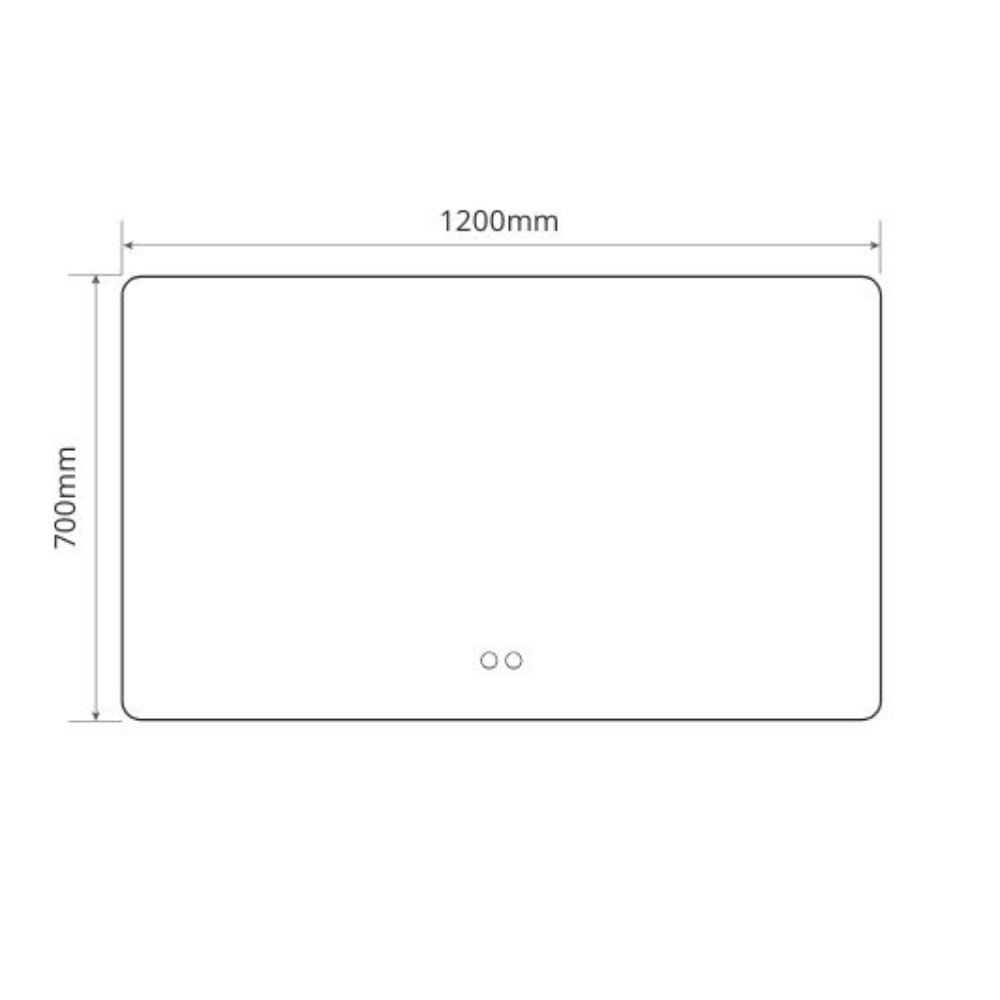 Specchio smart rettangolare YJ-70120A con retroilluminazione 70x120 cm.